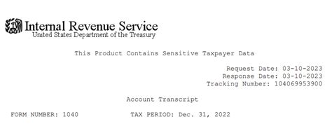 2022 Irs Tax Transcript