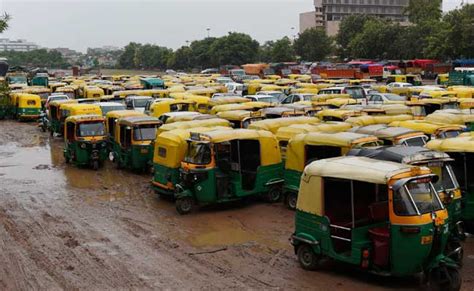 Autorickshaw Drivers On Strike In Gurgaon