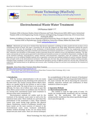 Electrochemical Waste Water Treatment | PDF