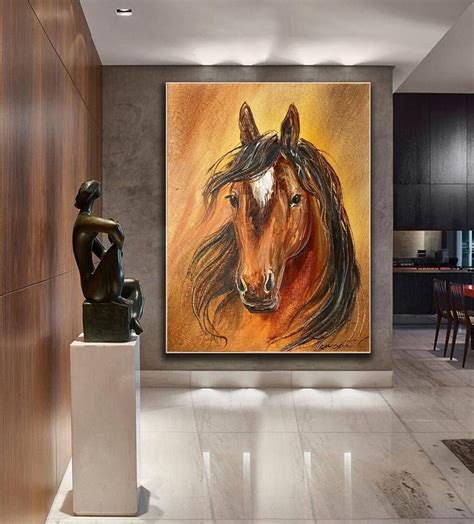 Large Abstract Horse Oil Painting Original Brown Horse - Etsy