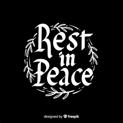 Free Vector | Rest in peace lettering