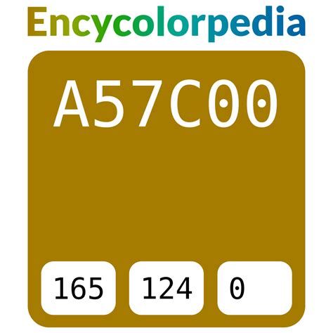 Gold / #a57c00 Hex Color Code | Hex color codes, Hex colors, Color coding