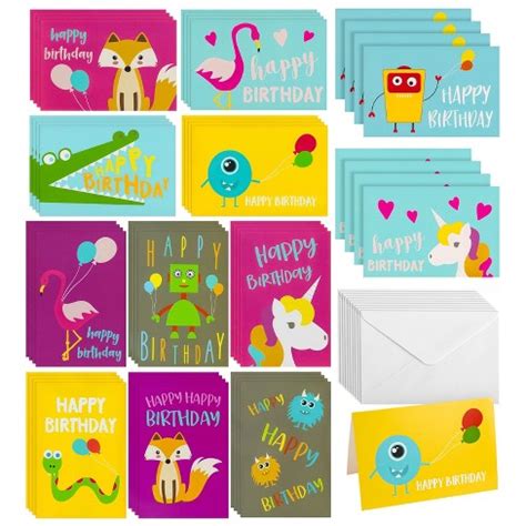 Best Paper Greetings 48 Pack Assorted Kids Birthday Cards Bulk With Envelopes In Unicorn ...