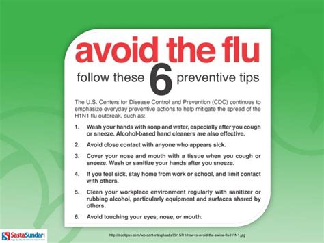 Prevention of swine flu