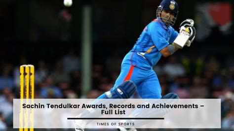 Sachin Tendulkar Awards, Records and Achievements – Full List