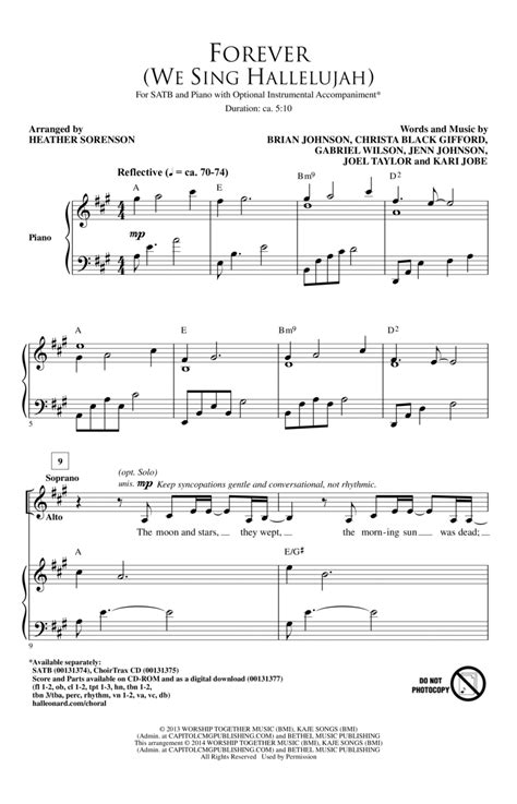 Download Forever (We Sing Hallelujah) Sheet Music By Brian Johnson ...