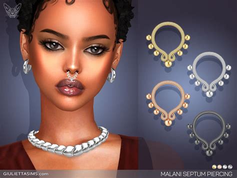 Sims 4 — Malani Septum Piercing by feyona — Malani Septum Piercing comes in 4 colors: yellow ...