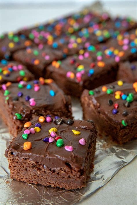 Easy-to-make, rich, fudgy, old fashioned brownies with frosting. The brownies are made in one ...