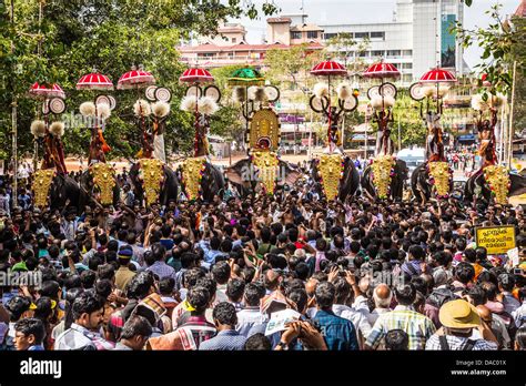 Thrissur Pooram, Temple Festival, Thrissur, Kerala, India Stock Photo ...