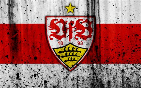 Download wallpapers FC Stuttgart, 4k, logo, Bundesliga, stone texture, Germany, Stuttgart ...