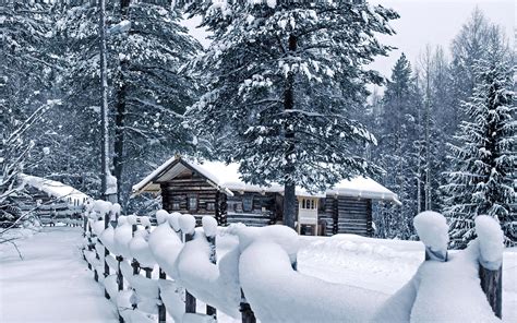 Log Cabin in Snow Wallpaper - WallpaperSafari