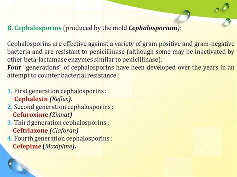 Adverse effects of cephalosporins. Cephalosporins: Generations, Uses, and Adverse Effects ...