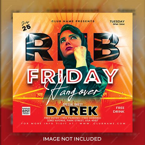 Premium PSD | Friday tropical party event instagram banners for events party concert artist dj