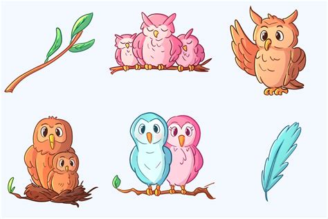 Owl Family Illustrations