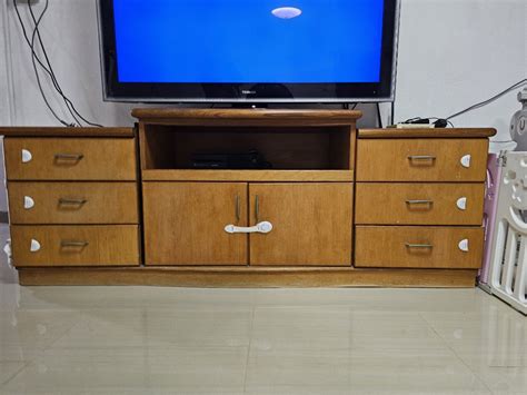 Wooden TV console, Furniture & Home Living, Furniture, TV Consoles on Carousell