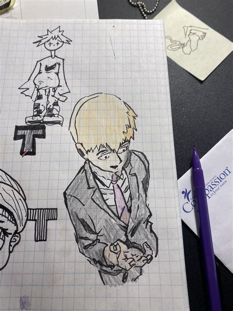 Reigen Arataka fanart I made with brush pen : r/Mobpsycho100