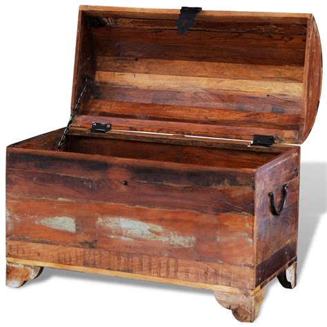 Handmade Reclaimed Solid Timber Wooden Storage Chest Trunk Toy Box Antique Retro | Buy Blanket ...