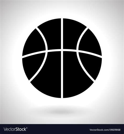 Basketball ball silhouette black icon Royalty Free Vector