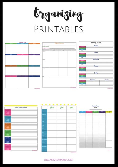 Organizing Printables - Organized Marie