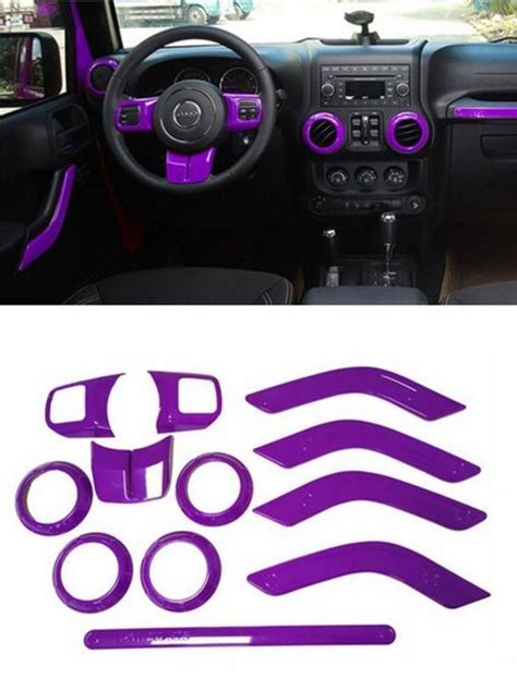 12 Pcs Purple Interior Decoration Trim Kit For Jeep Wrangler 4 Door 2011-2017 | Jeep wrangler ...