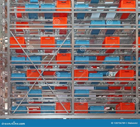 Warehouse Shelving System stock image. Image of shelving - 128756789