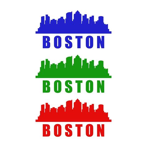 Boston skyline illustrated on white background 3337009 Vector Art at ...