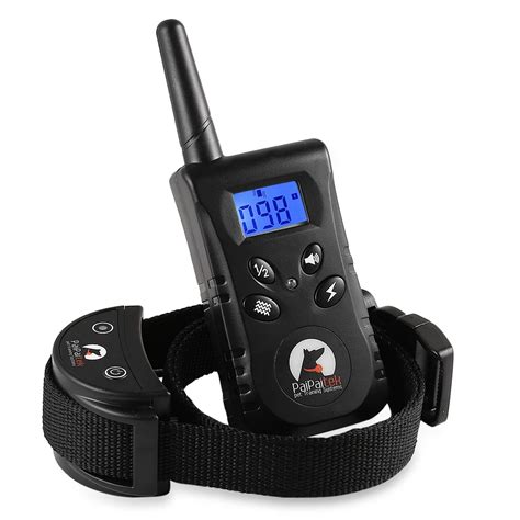 PaiPaitek PD520 Rechargeable and Rainproof Remote Dog Training Shock Collar with Beep Vibration ...