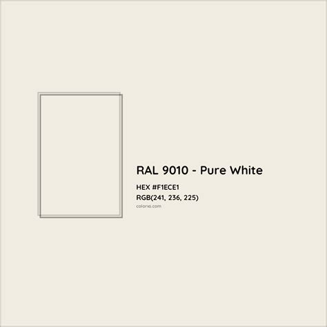 RAL 9010 - Pure White Complementary or Opposite Color Name and Code (#F1ECE1) - colorxs.com