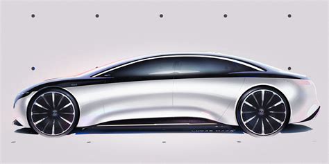 Mercedes-Benz Vision EQS Concept Design Sketch Render - Car Body Design