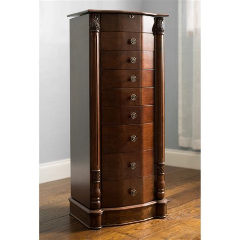 Hives & Honey Florence Standing Jewelry Armoire - Walnut - Walmart.com ...