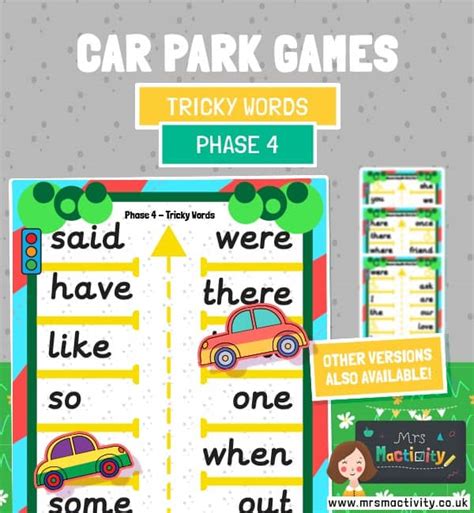 Phase 4 Tricky Words Car Park Game | Phase 4 Phonics Resources