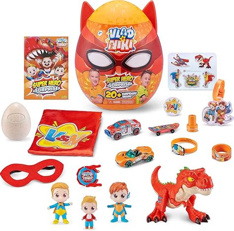 Amazon.com: ZURU Vlad & Niki Superhero Surprise Egg Dino Attack with 20+ Surprises , Red : Toys ...