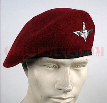 WWII British Airborne Paratrooper Maroon Beret with badge [GB62106] - $12.60 : godarsinc.com