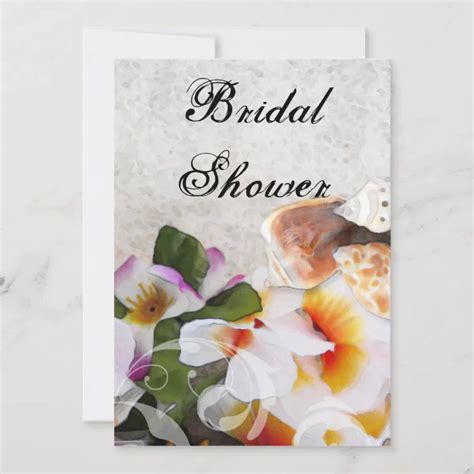 Tropical Flowers Bridal Shower Invitations | Zazzle