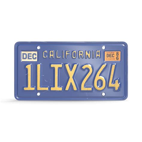 3d License Plate California Model