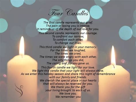 Funeral Poem Four Candles | Funeral Poems General | Pinterest | Funeral poems, Funeral and Poem