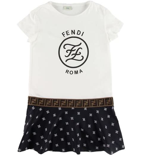 Fendi Dress - White/Black w. Logo » Cheap Delivery