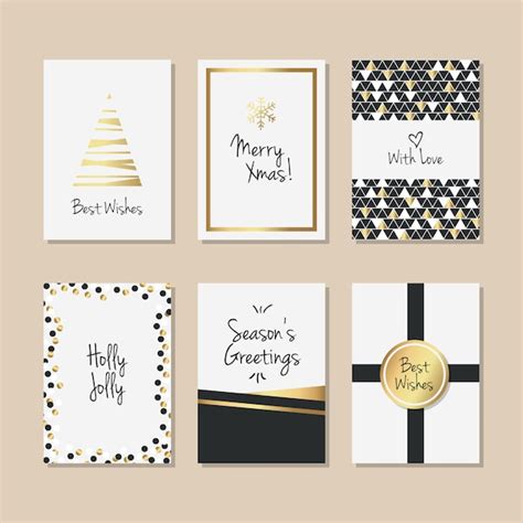 Free Vector | Golden christmas cards