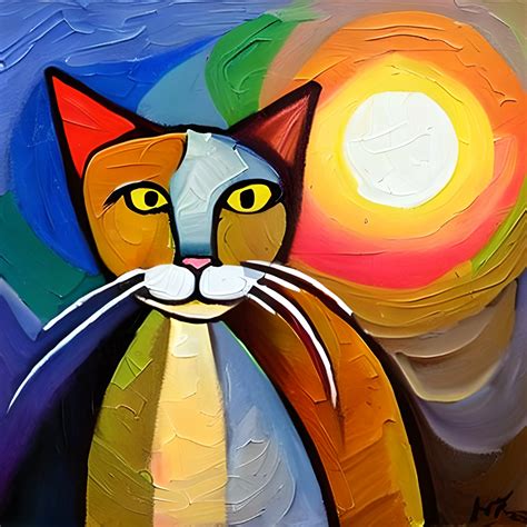Abstract Cat Portrait Painting Art Free Stock Photo - Public Domain Pictures