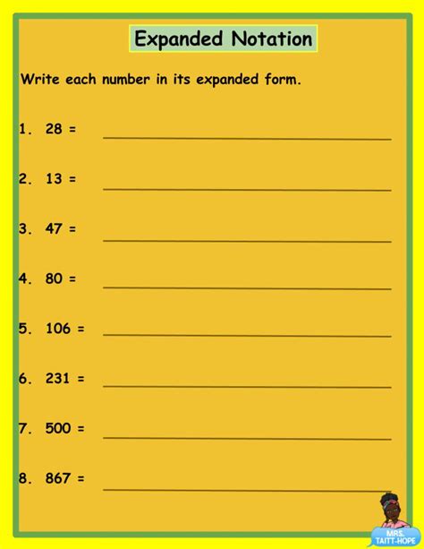 Place Value and Expanded Form - Matching Worksheet Worksheet for - Worksheets Library