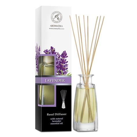 Reed Diffuser with Natural Essential Oil Lavender 3.4 oz (100ml) - Lavanda Diffuser - Scented ...