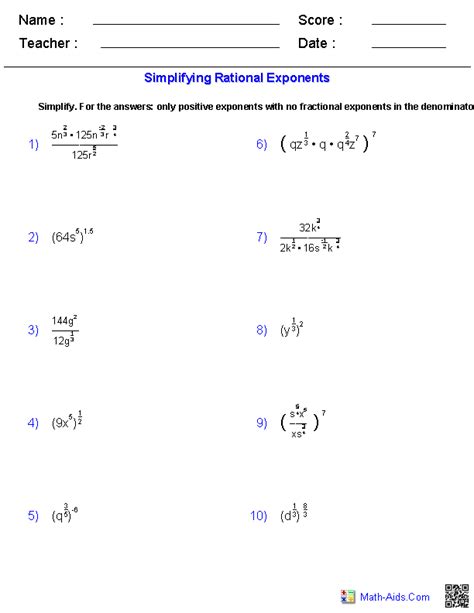 Algebra 2 Worksheets | Quadratic Functions and Inequalities Worksheets