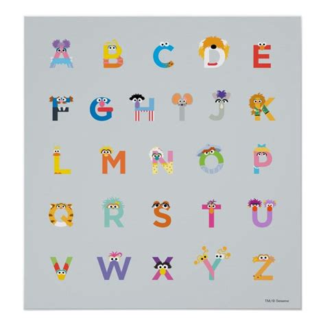 Sesame Street | Letters of the Alphabet Poster | Zazzle | Alfabeto ...