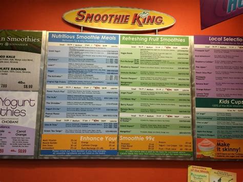 smoothie king menu prices