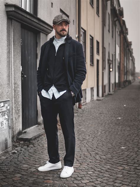 Modern Peaky Blinders Look with Sneakers and Trousers