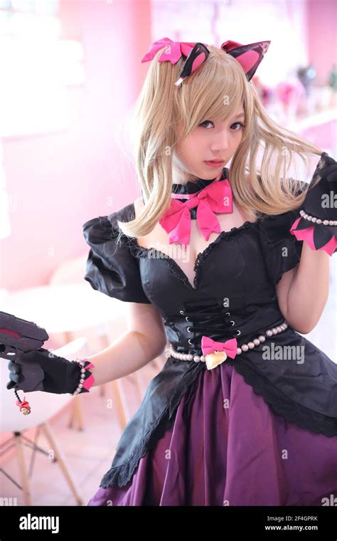 Portrait of Japan anime cosplay girl in pink tone Stock Photo - Alamy