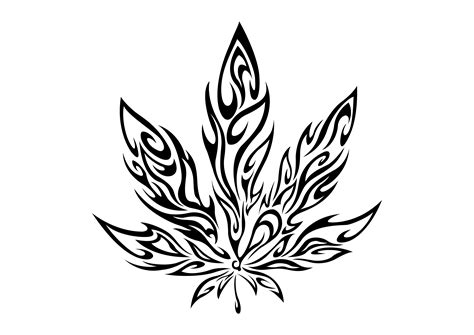 Weed Leaf Stencil - ClipArt Best