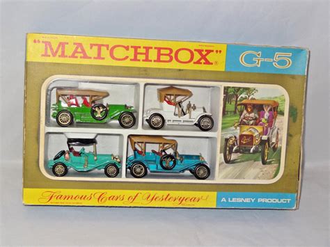 *AN EXCELLENT 1968 MATCHBOX G-5 GIFTSET FAMOUS CARS OF YESTERYEAR MIB | #1980119965