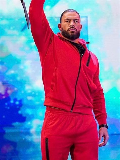 WWE 2022 Roman Reigns Red Tracksuit - Hit Jacket