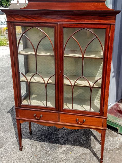 Antique Mahogany Display Cabinet - Jennings Antiques